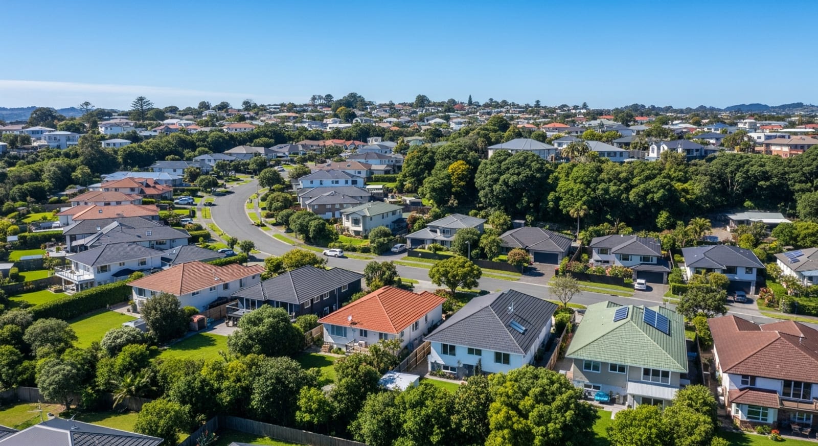 Aerial view of an Auckland suburb